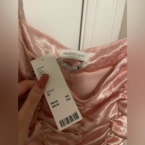 Urban Outfitters Pink Ruched Mini Dress XS - Picture 6 of 6